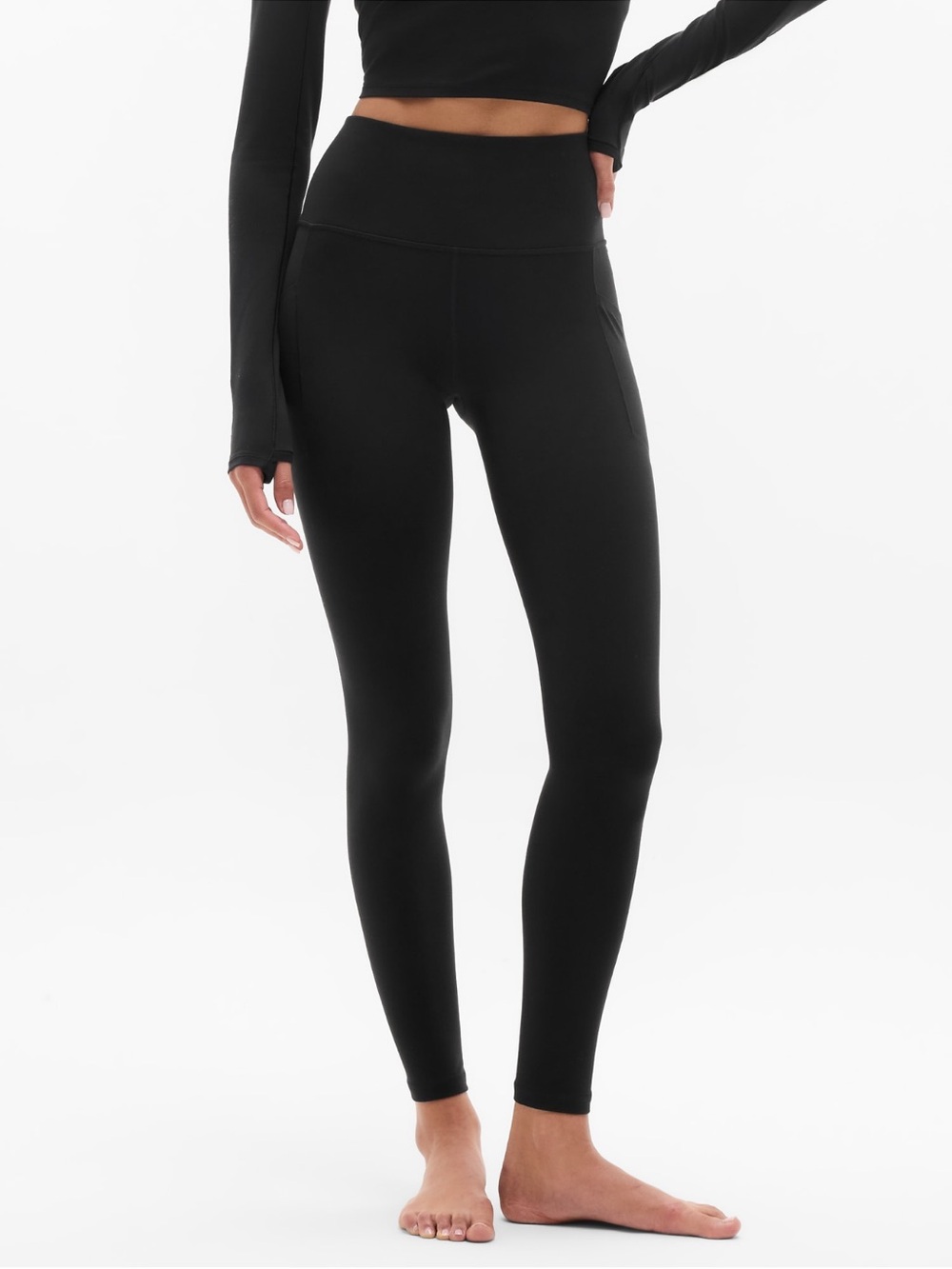 Athleta Black Salutation Stash Tight Size Medium